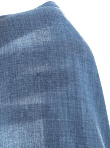 FRIFUL Áo sơ mi dài tay trễ vai dáng rộng vừa vặn dành cho nữ, mùa xuân và mùa hè - Màu xanh lam - Xem 3