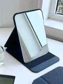 SHEIN 1pc Simple Bathroom And Bedroom Makeup Mirror, Back To School Dormitory Mirror Portable Desktop Vanity Mirror, Office Desk Stand Mirror, Handheld Cosmetic Mirror, Adjustable Tabletop Mirror, Student Dormitory Dressing Table Mirror, Home Decoration, Room D Home Bathroom Decor Summer Makeup Organizer Bathroom Accessories