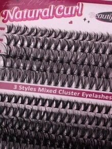 270 /300PCS DIY Lash Extension Kit, 10-18mm Length Mixed Black Single Eyelash Set, D30+D40+D50/60D+80D+100D Black D Curl Eyelash Bundle Extension Kit, Large Capacity Cluster False Eyelashes, Including Mascara Brush Tweezers Double Tip Adhesive Eyelash Removal Cream, For Home And Travel