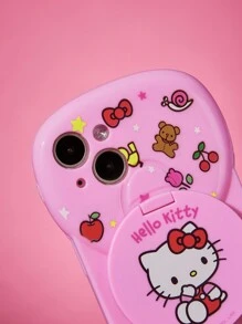 HELLO KITTY AND FRIENDS | SHEIN 猫咪图案蝴蝶结装饰镜面手机壳 粉色 - 粉色 - 查看 8
