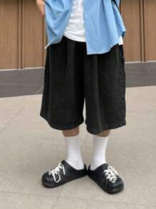 DAZY Men's Summer Solid Color Washed Distressed Denim Jeans - Black - View 6