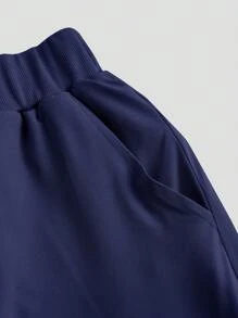 TaskEZ Conjunto de uniforme de pantalón y camisa de manga corta de un solo color, conjunto de batas - Azul - Ver 6