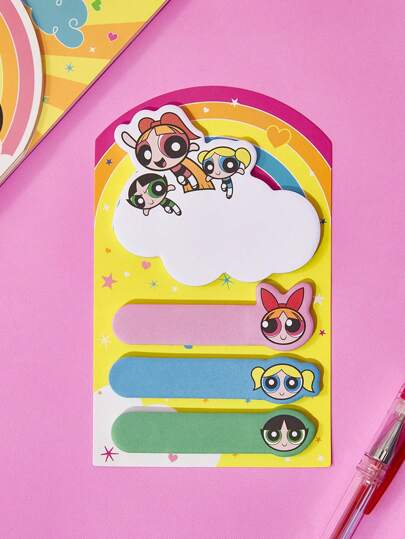 THE POWERPUFF GIRLS X SHEIN 80 Sheets Cute Blossom, Bubbles, Buttercup Pattern Memo Pad, Sticky Notes, 4 Patterns, 20 Sheets Each,Suitable For Notes, Journals, Reminders, And Decorating Anything You Want,Blossom, Bubbles, Buttercup,Y 2 K, Back To School