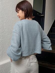 FRIFUL Áo cardigan nữ có thắt lưng thắt nơ - Xám - Xem 9