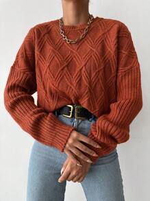 EURMUSE Jednolity Opuszczane ramiona Swetry