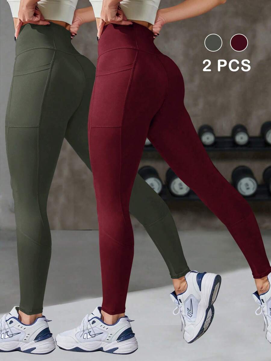Powerista Solid Color Slim-Fit Leggings, Casual Everyday Wear Yoga Women Pants - Multicolor - View 1