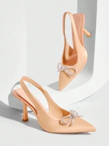 CUCCOO CHICEST Woman Shoes Fashion Point Toe Bow Knot Champagne High Heel Pumps With Ankle Strap For Spring And Summer Vacation Shoes Summer Elegant Heels Halloween