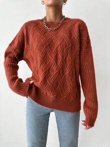 EURMUSE Jednolity Opuszczane ramiona Swetry