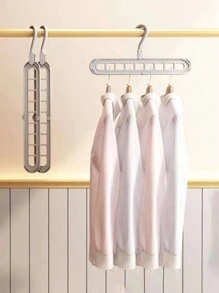 1pc Multifunctional Drying Rack, Home Use 9-Hole Folding Hanger Organization, With Multiple Hanging Parts For Clothes Storage Valentine DAY, Valentines Wedding, Birthday, Hangers, Home, Laundry, Hangers For Clothes, Hanger, Tools - Grey - View 5