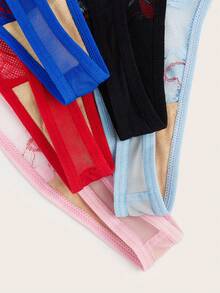 5 Cái/gói Quần Lót Ren Thông Trái Tim Gợi Cảm Nữ - Nhiều màu - Xem 6