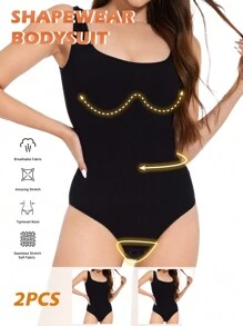 2pcs Invisible U-Back Waist Cincher & Shapewear Set For Women