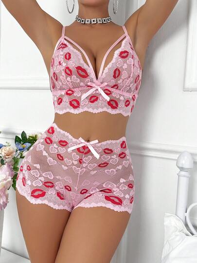 PetitDoll Verleidelijke Kanten Bowknot ated Lingerie Set