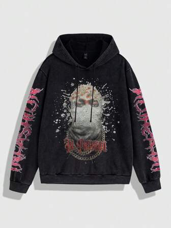 Street Life Herren lässiger Blumen Hoodie