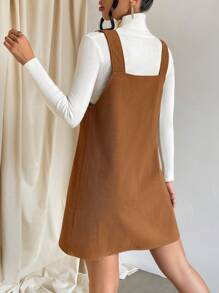 SHEIN Essnce Vestido de tirantes holgado de unicolor informal de verano para mujer