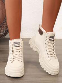 2024 Botas de nieve de invierno cálidas y suaves para mujer talla grande, estilo coreano para estudiantes
