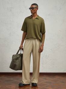 AKNOTIC Business Casual Heren slim fit gebreid casual poloshirt, geschikt voor de zomer