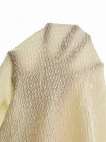 SHEIN EZwear Váy nữ Xù Tách cao màu trơn Giải trí - Màu Khaki - Xem 6