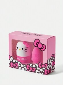 HELLO KITTY AND FRIENDS | SHEIN 2 piezas/paquete esponjas para maquillaje con diseño de dibujos animados y letras (incluye embalaje), - Rosa - Ver 9