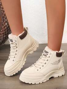 2024 Botas de nieve de invierno cálidas y suaves para mujer talla grande, estilo coreano para estudiantes