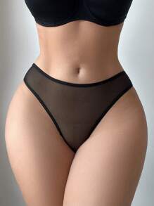 Bragas de encaje con diseño calado y romántico sexy y cómodo, ropa interior femenina, lencería negra