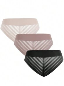 3pcs/Set Plus Size Casual Triangular Briefs - Multicolor - View 8