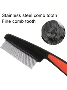 1PC Pieces Stainless Steel Fine & Wide Tooth Comb,High Strength Teeth Hair Combs, Professional Dandruff Combs Grooming Tool,Help Remove Lice And Dandruff - Multicolor - View 6