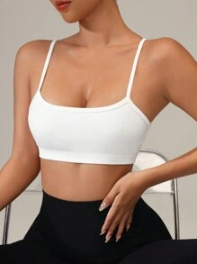 SHEIN Sports 女士纯色无缝高弹力运动背心 - 彩色 - 查看 7