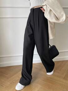 DAZY 女士纯色直筒商务休闲裤，女士正装裤秋冬