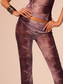 MUSERA 湿润光泽透视喇叭裤 Y2K 90年代夏季时尚优雅 - 彩色 - 查看 5