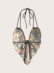 SHEIN ICON 女士夏季吊带露背秋季枫叶印花吊带背心 - 彩色 - 查看 2