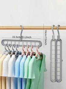 1pc Multifunctional Drying Rack, Home Use 9-Hole Folding Hanger Organization, With Multiple Hanging Parts For Clothes Storage Valentine DAY, Valentines Wedding, Birthday, Hangers, Home, Laundry, Hangers For Clothes, Hanger, Tools - Grey - View 2