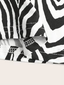 SHEIN EZwear 3pcs Women Leopard & Zebra Print Elastic Waist Flared Tight Pants Set, Suitable For Spring, Summer, Autumn