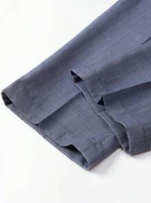 Manfinity Mode Men's Spring/Autumn Dress Striped Single-Breasted Vest And Pants Business Suit Set - Grey - View 4