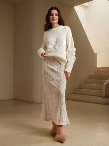 Anewsta Handmade Beaded & Sequined Delicate Pullover Sweater