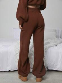 WESTFADE Boho Casual Sweater Lounge Pants - Rust Brown - View 7