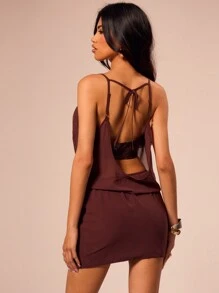 MUSERA Vestido mini con escote pronunciado y cuello cowl, con estampado de cocodrilo y parte superior de tubo. Estilo boho apto para vacaciones de primavera, verano y festivales.