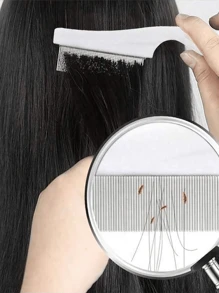 1PC Pieces Stainless Steel Fine & Wide Tooth Comb,High Strength Teeth Hair Combs, Professional Dandruff Combs Grooming Tool,Help Remove Lice And Dandruff - Multicolor - View 11