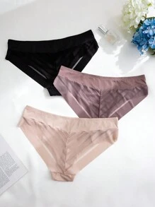 3pcs/Set Plus Size Casual Triangular Briefs - Multicolor - View 5