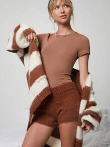 WESTFADE Cozy Sweater Short - Brown - View 1
