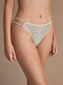 Charlaine Quần lót nữ có ren bên hông - Đỏ và trắng - Xem 1