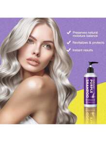 Lakerain紫色洗髮水，300毫升 - 清潔滋養漂白和去黃洗髮水 - 紫色 - 查看 2