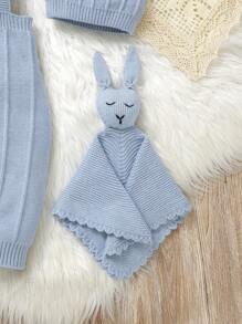 Peto de punto de unicolor informal para bebé niña para otoño e invierno - Celeste - Ver 5