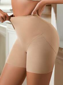 1 pieza Bragas casuales de mujer de cintura alta, sin costuras y de malla, pantalones adelgazantes