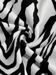 SHEIN EZwear 3 件套女士豹纹、斑马水钻蝴蝶结、字母印花圆领长袖修身短款 T 恤，适合春秋季节 - 彩色 - 查看 10