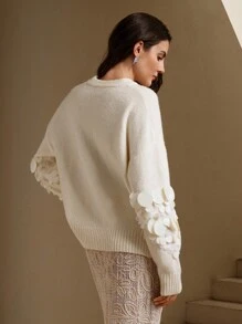 Anewsta Handmade Beaded & Sequined Delicate Pullover Sweater