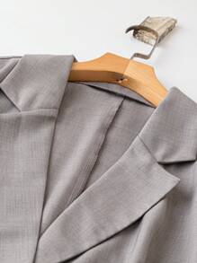 Calvaya Traje informal de chaqueta y pantalones de unicolor para primavera y otoño de talla grande
