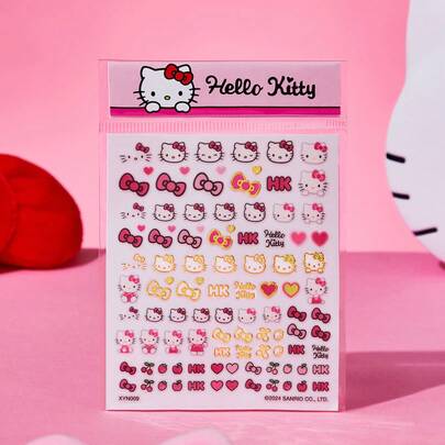 HELLO KITTY AND FRIENDS | SHEIN Kitty Nail Art Sticker Set,Valentine's Day