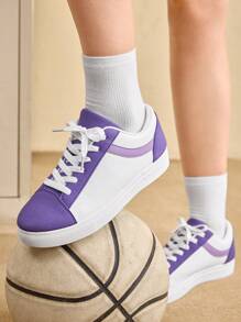CUCCOO EASI Lace-Up Fashionable Women's Casual Shoes, White Canvas Sports Shoes Trainers