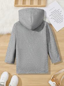 SHEIN Young Boys Casual Dragon & Phoenix Pattern Thermal Lined Hooded Cardigan Coat,In Fall/Winter - Grey - View 6