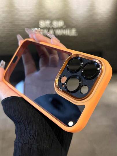Luxury Metal Camera Case Compatible With IPhone 17 Air 16 15 14 13 12 Pro Max 11 Matte Transparent Letters Lens Protection Cover For IPhone 15ProMax